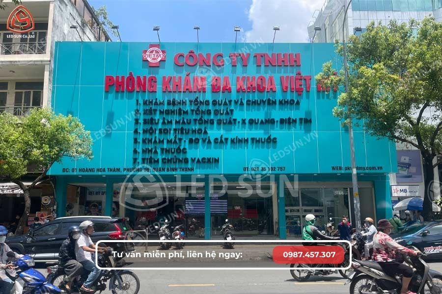 Mẫu bảng hiệu phòng khám đa khoa Việt Mỹ