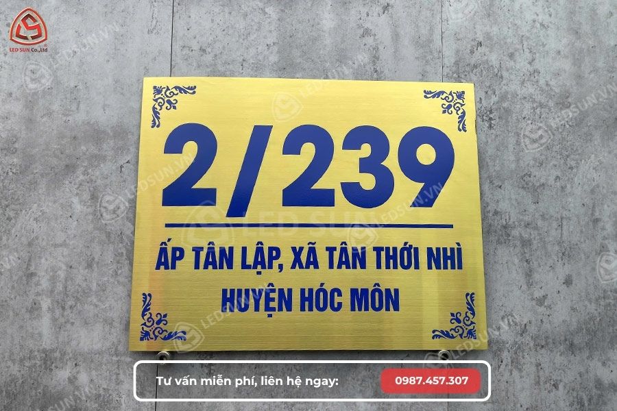 Làm biển số nhà inox ăn mòn bình dương