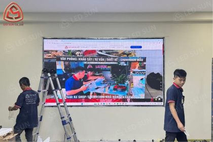 Màn hình LED P2 trong nhà thi công phòng họp tập đoàn may Hansae Hàn Quốc, giải pháp hiển thị chuyên nghiệp