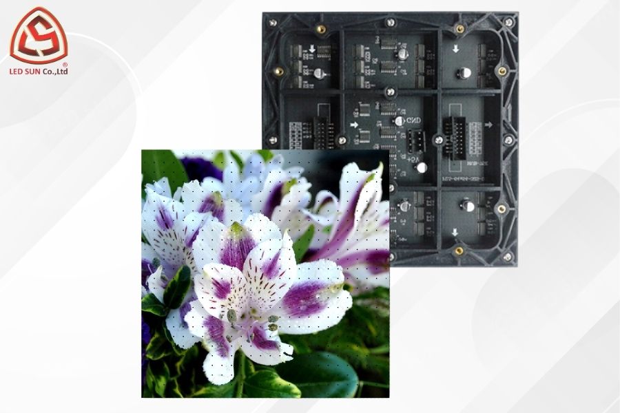 Module LED P1 trong nhà cận cảnh độ mịn điểm ảnh