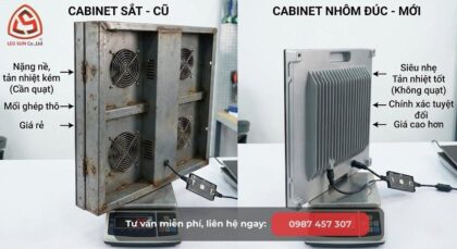 So sánh cabinet led sắt và cabinet nhôm đúc